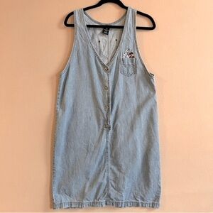 Vintage Warner Bros Y2K Vintage Looney Tunes 90s Sleeveless Denim‎ Dress Large